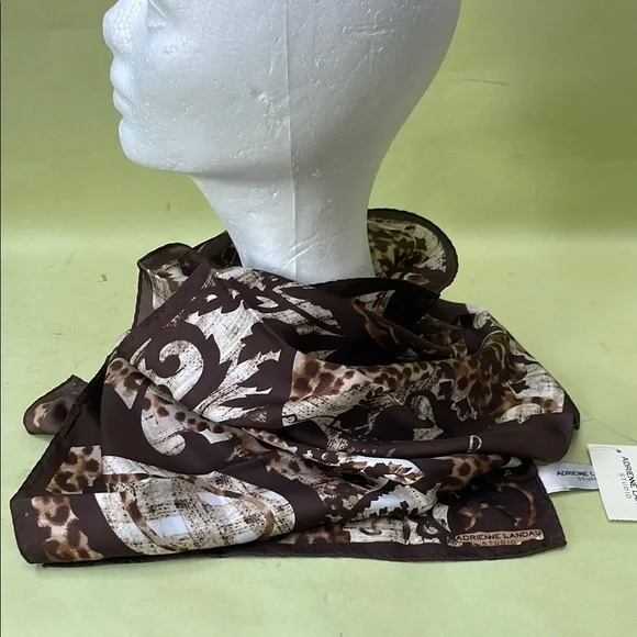 New vintage multicolored Adrienne Landau silk scarf